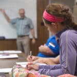 Students in Business class