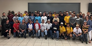Baseball team hurricane relief group photo for web