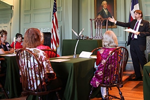 Clemons speaking at DAR meeting for web