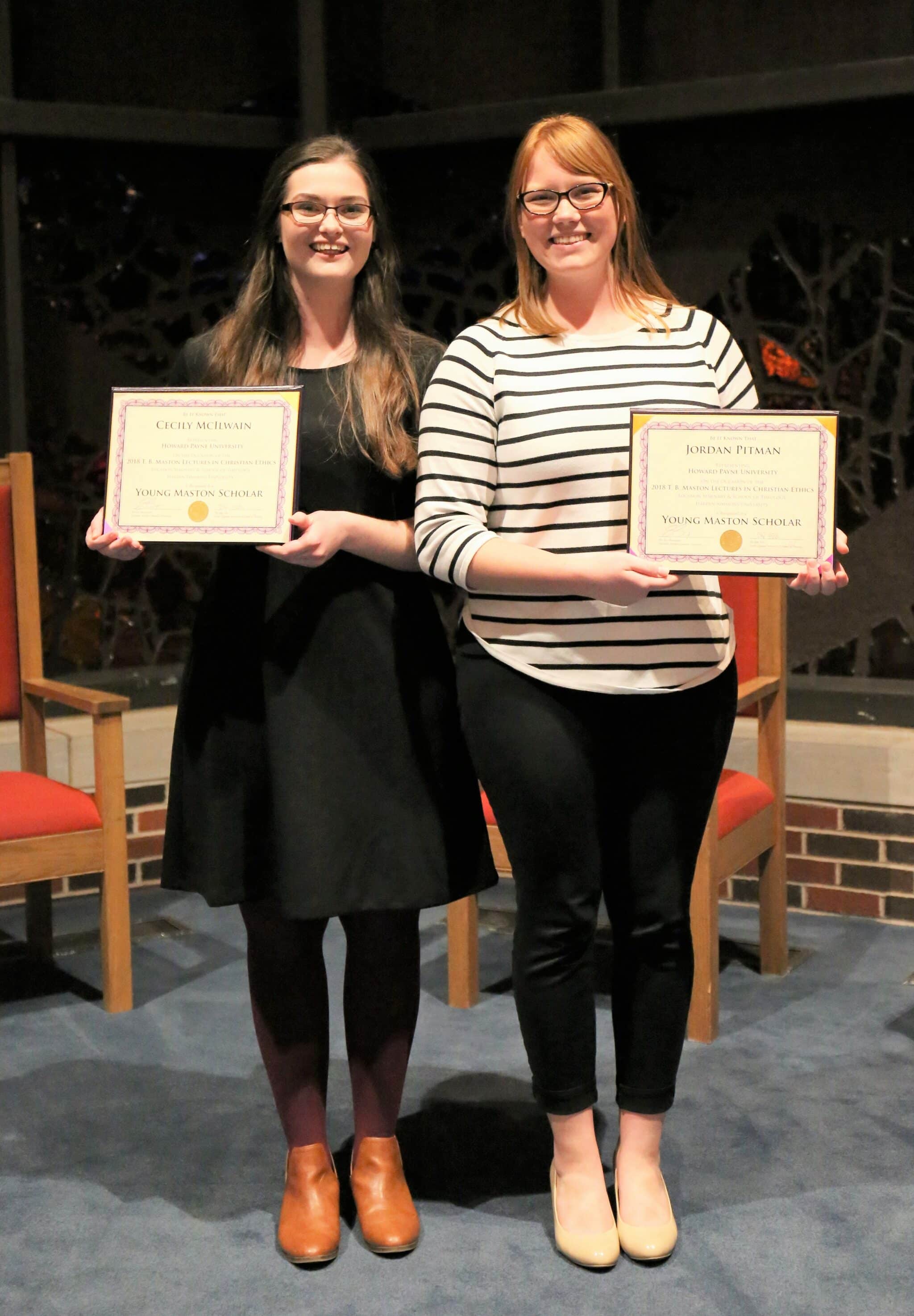 HPU 2018 Maston Scholars (McIlwain, Pitman)