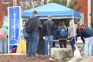 Students at intellectual health booth for web