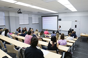 Students in updated Winebrenner classroom